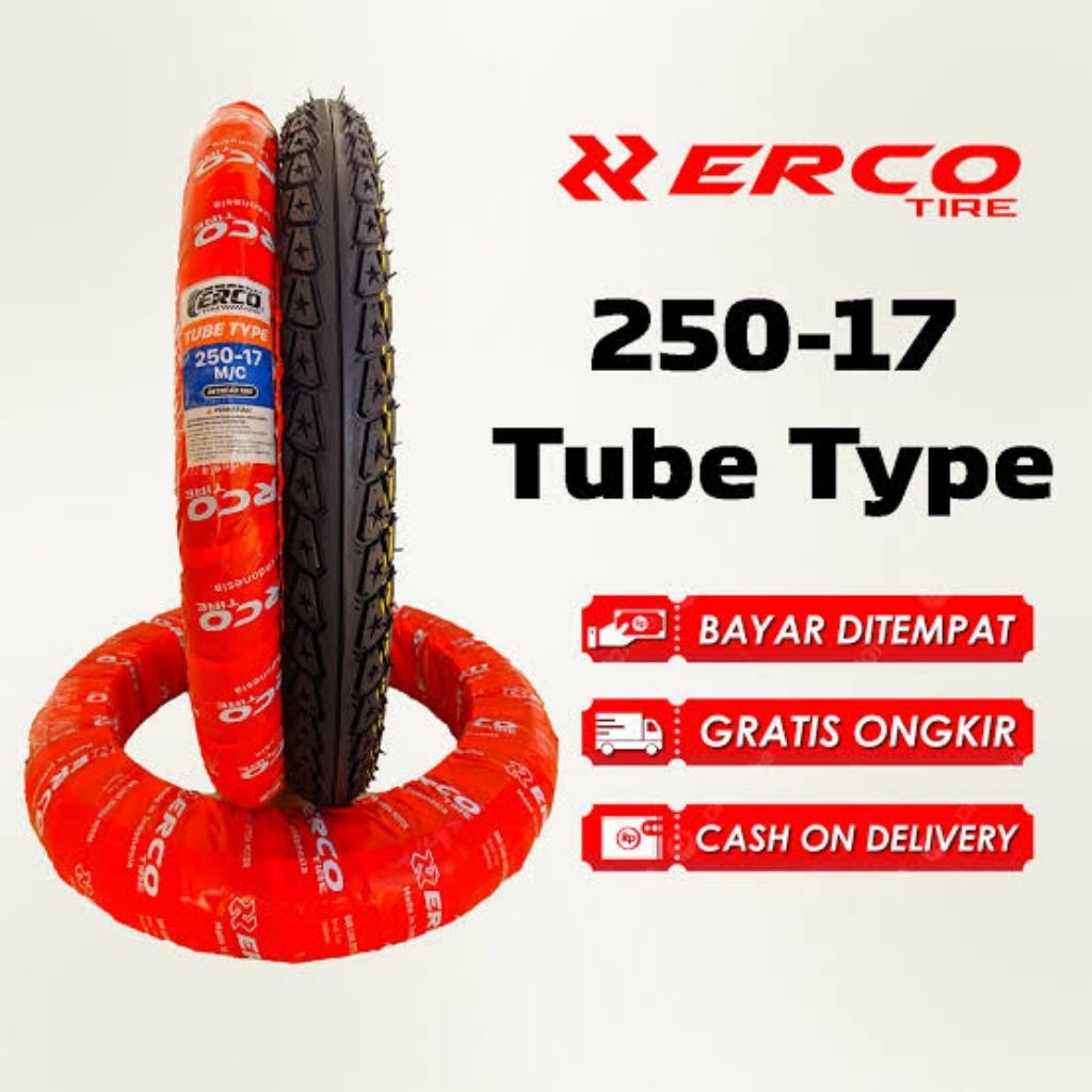 BAN ERCO TUBE TYPE// BAN MOTOR BEBEK// BAN ERCO TERMURAH DAN TERLARIS// BAN NON TUBLES// BAN ERCO 25