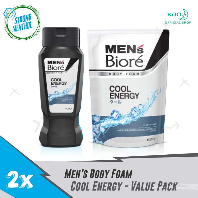 Men's Biore Body Foam Cool Energy 250 mL + Cool Energy Refill 400 mL