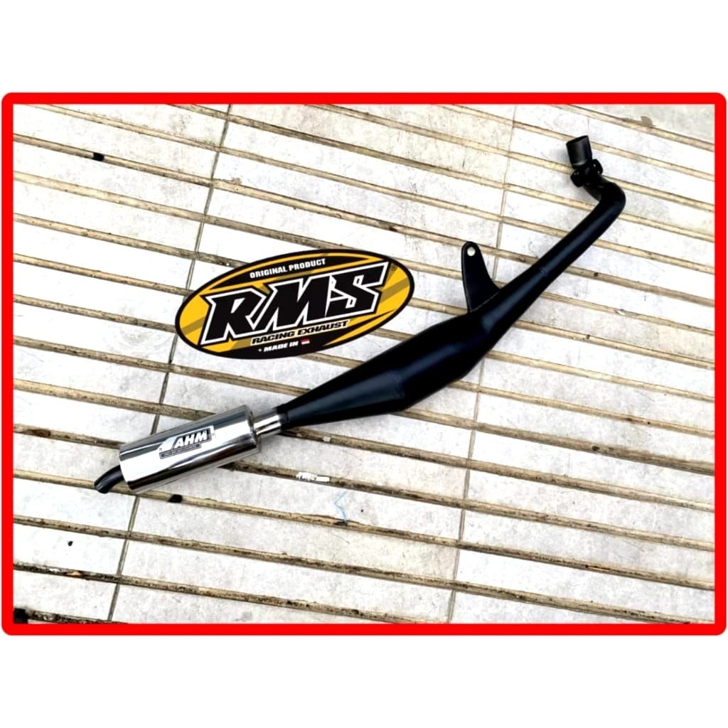 Exhaust Ahm Black Canister krum For Suzuki Bravo Rc100 Rc80 Bravo Jetcool Standar racing exhaust