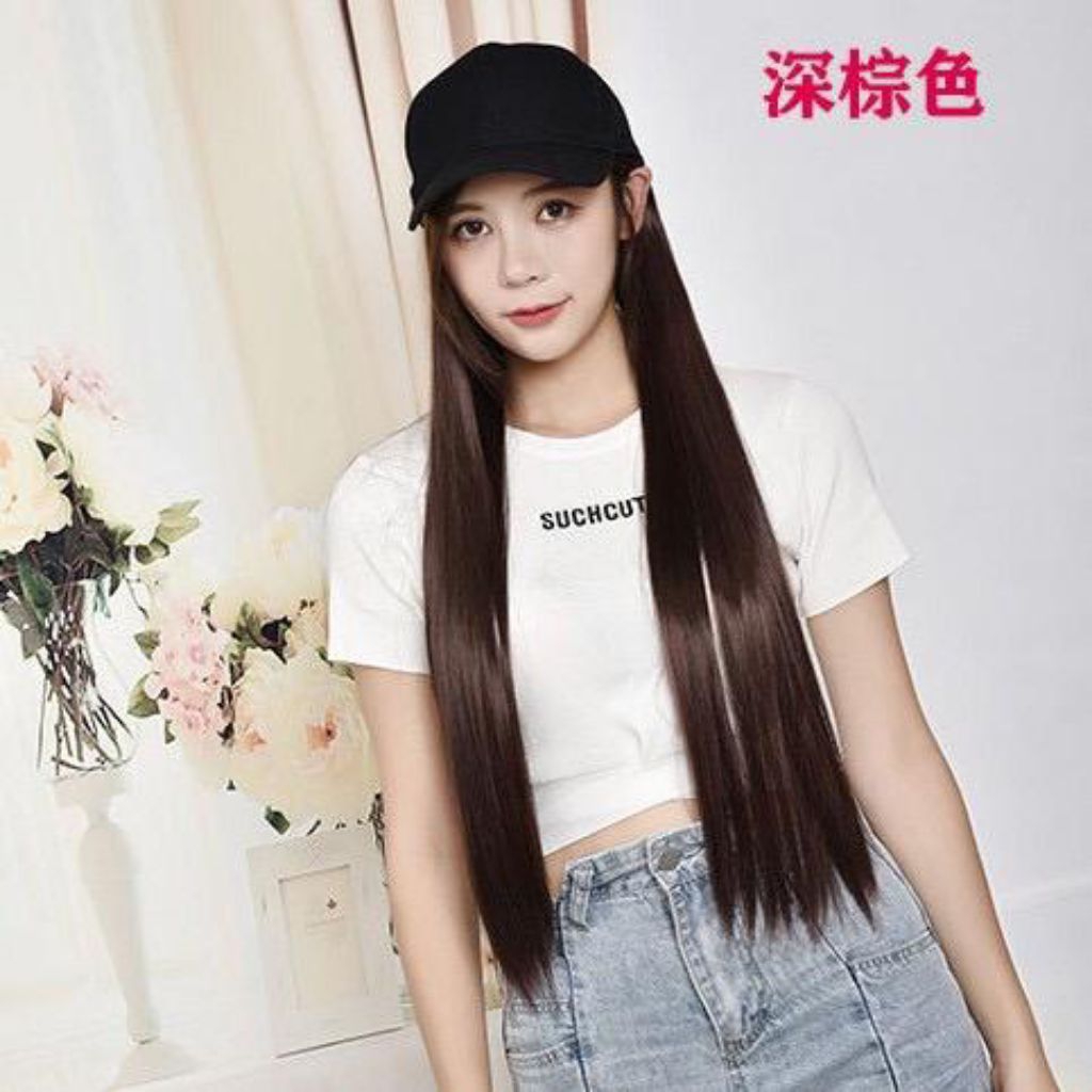 wig topi lurus wig base ball