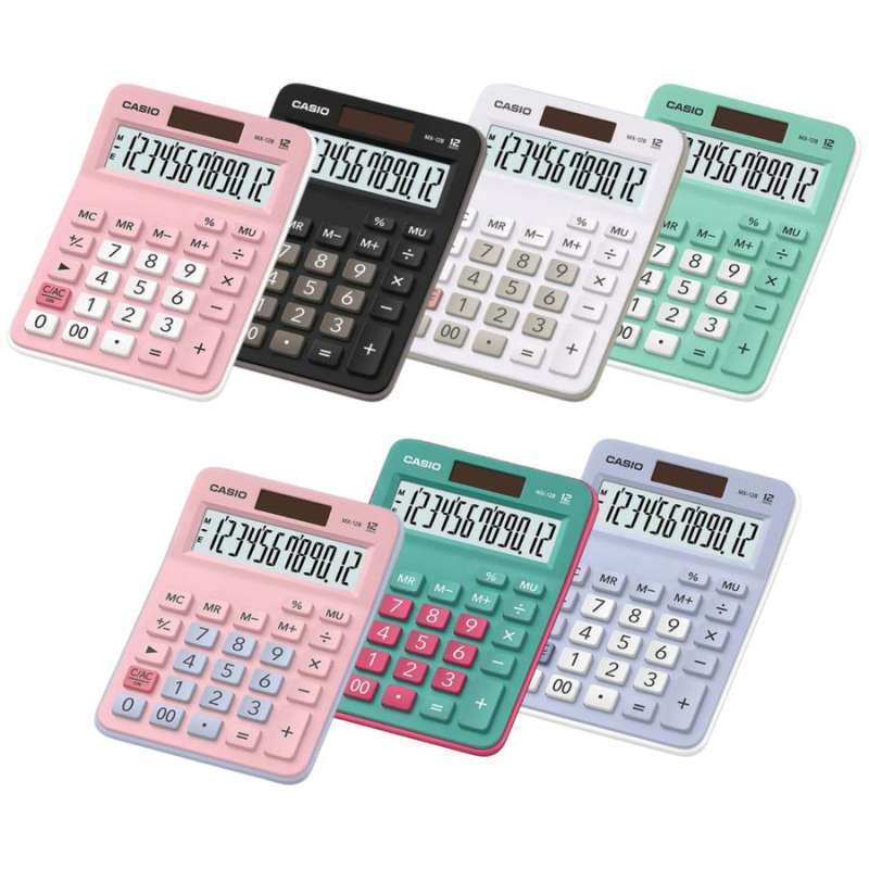 Kalkulator Casio MX-12B All Color Kalkulator Desktop Mini 12 Digit Extra Large Display Original