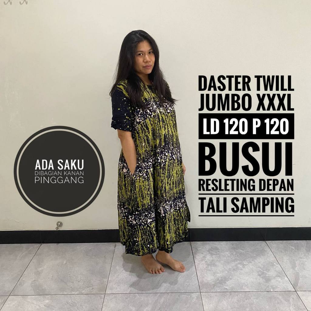 Daster Wanita Jumbo Kekinian Dewasa Modern Terbaru Rayon Twill Ori Pekalongan Motif Batik Abstrak Bu