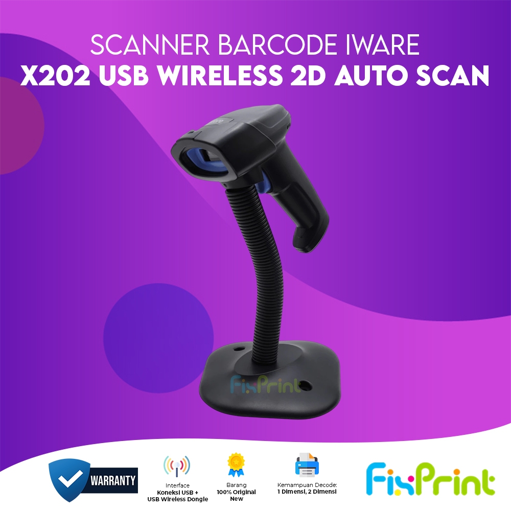 Scanner Barcode Iware X-Series X202 2D WIRELESS With Stand Handheld (Pengganti ULT-W20)
