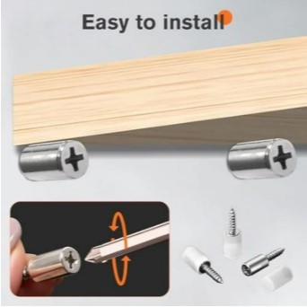 MARBELONLINE - Klip Dudukan Kaca Rak Stainless Steel Penahan Kaca Dinding Sekrup Bracket Rak Kaca / 