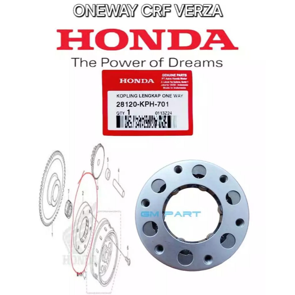 Clutch One Way Starter CRF Verza 28120KPH701 Original