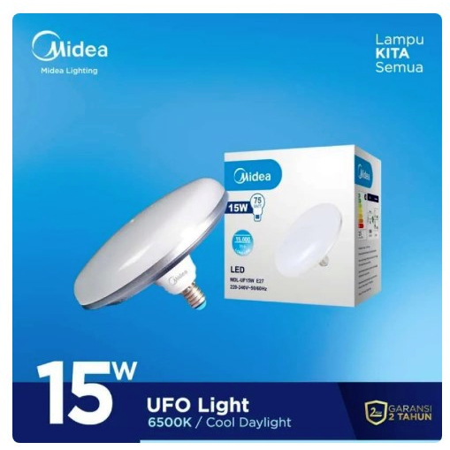 Midea Lampu Led UFO 15W'  24W' 30W' Putih 6500K