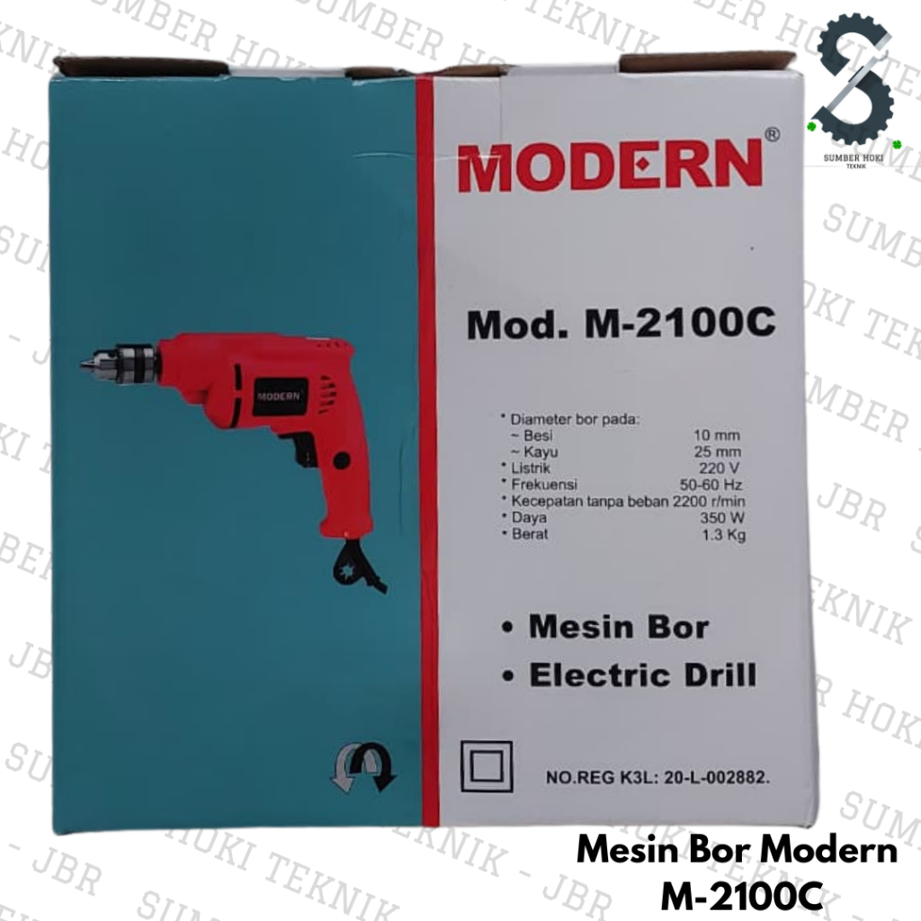 Mesin Bor Modern M-2100C, Mesin Bor  Listrik Tangan 10 mm MODERN ORIGINAL.