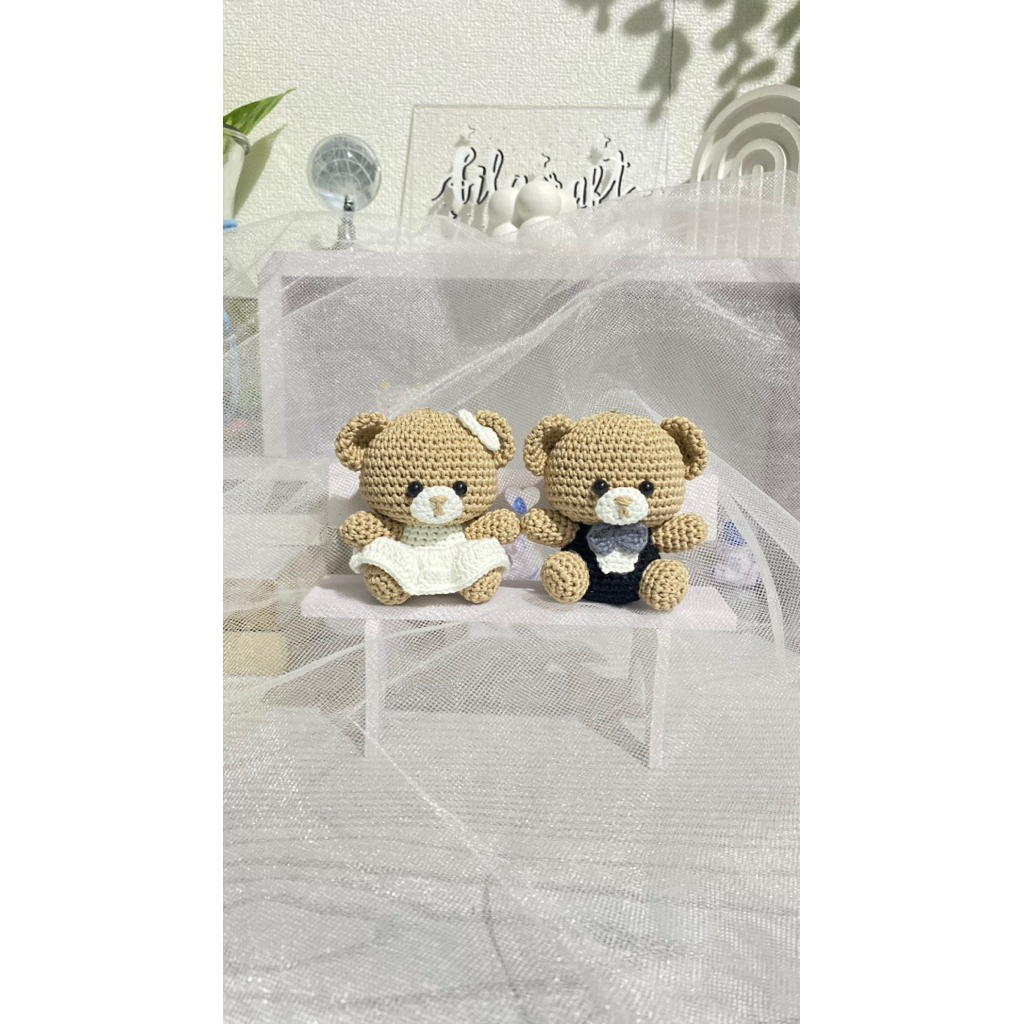 Amigurumi wedding/ Boneka wedding/ Boneka Rajut/ Gantungan kunci rajut