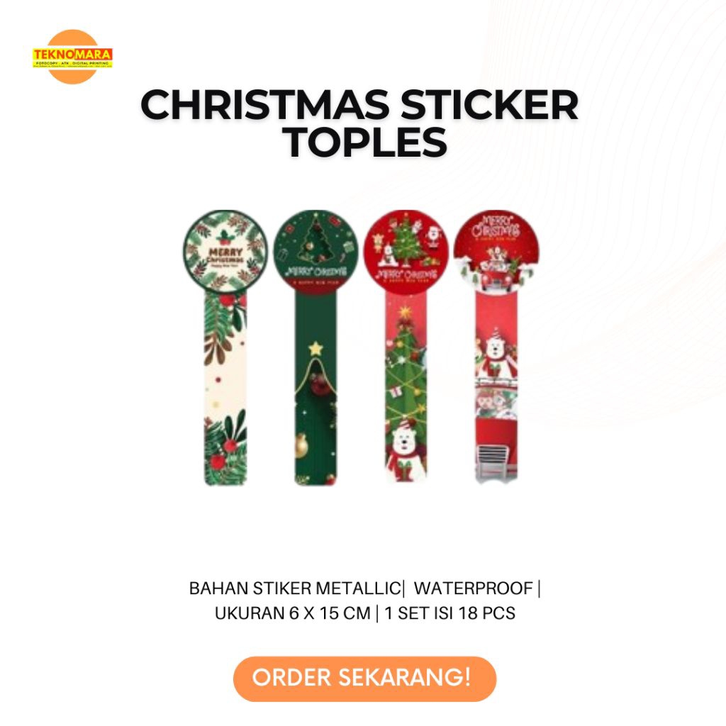 Stiker Natal | Stiker Toples Natal | Christmas Sticker | Stiker Segel Toples Natal Premium | Stiker 