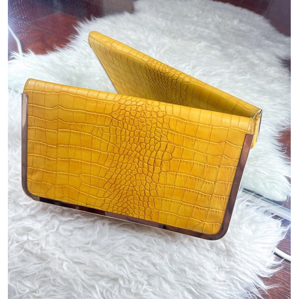 Preloved | AMANTE Clutch Yellow / Tas Pesta Kuning / Tas Kondangan Gold Kuning