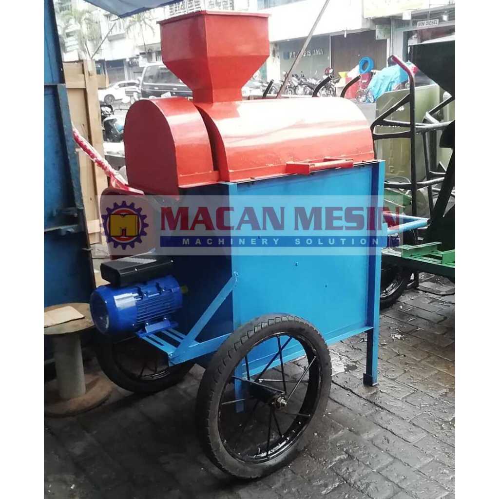 PENGUPAS KULIT PINANG KERING DENGAN MESIN DINAMO 2HP