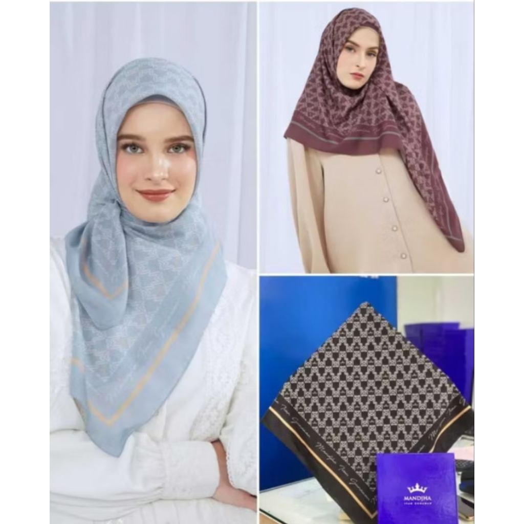 Mandjha Hijab Ivan Gunawan Scarf Original Liora Burgundy,Produksi Blue & Black,Lumina,Irish,Veronica