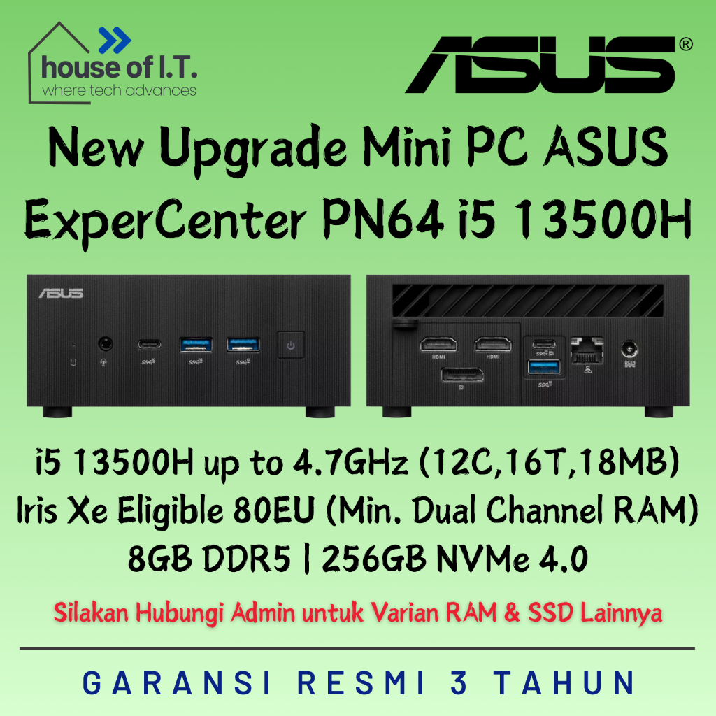 Mini PC ASUS ExpertCenter PN64 i5 13500H - ASUS PN64 i5 13500H - Garansi Resmi 3 Tahun - Intel NUC i