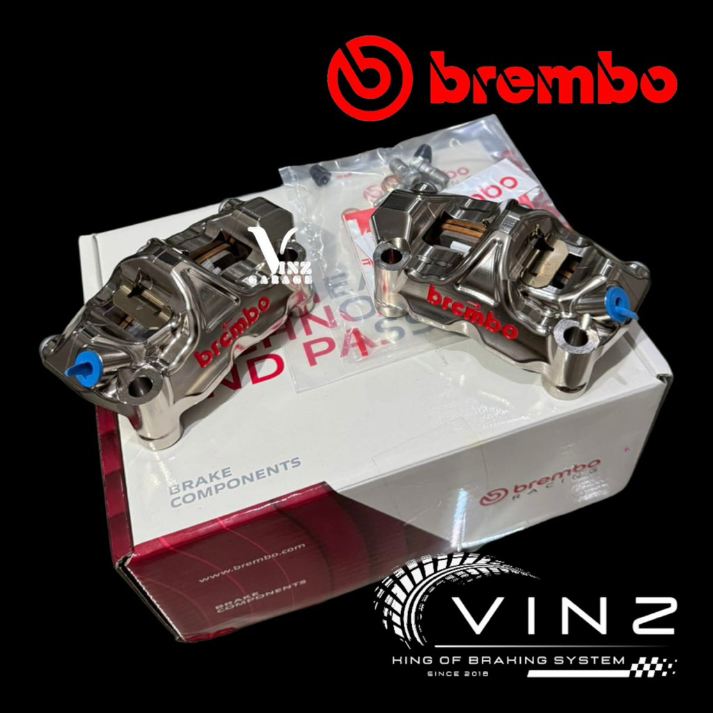Kaliper Brembo GP4RX P-100 Set Kanan Kiri // Kaliper 4 Piston Radial Brembo GP4RX Pitch 100 Mm Origi