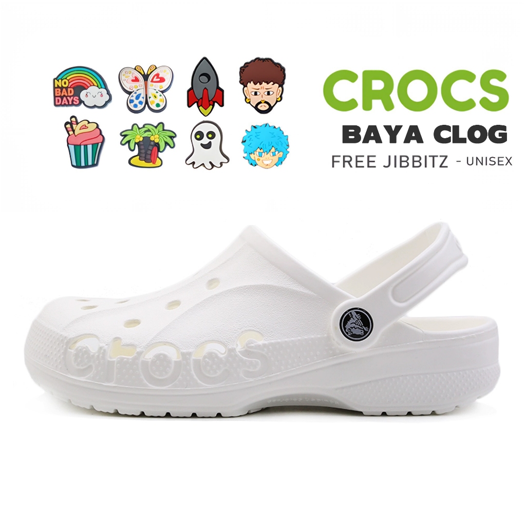 Sandal Crocs Baya Clog Original Unisex - Warna Putih White Nyaman Ringan