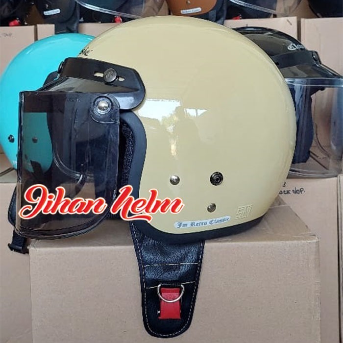 Helm BOGO CLASSIC / Helm Retro BOGO / Helm Retro BOGO JM Classic 08 Cream ORIGINAL SNI Terlaris