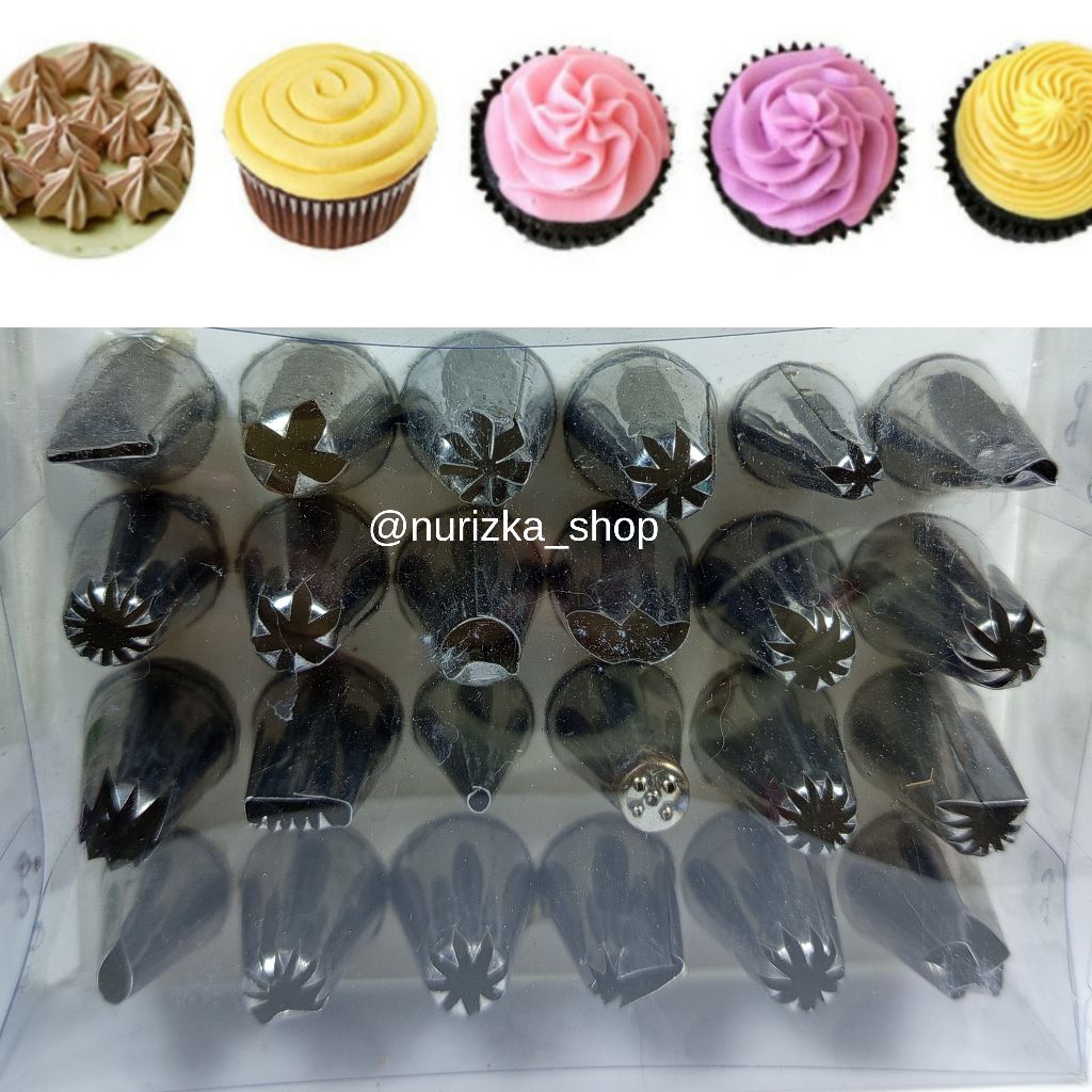 spuit kue tart kering semprit lengkap 1 set isi 24