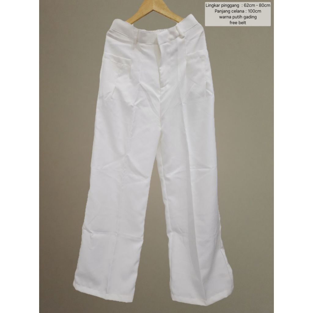 CUCI GUDANG CELANA PANJANG PUTIH / CELANA KANTORAN PUTIH / CELANA PANJANG WANITA PUTIH
