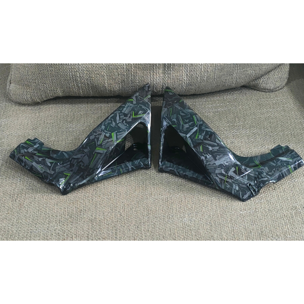 COVER TUTUP AIRSCOOP CARBON FORGED LIST HIJAU MOTOR RX-KING RX KING RXK RXS / AIR SCOOP MATA KUCING 