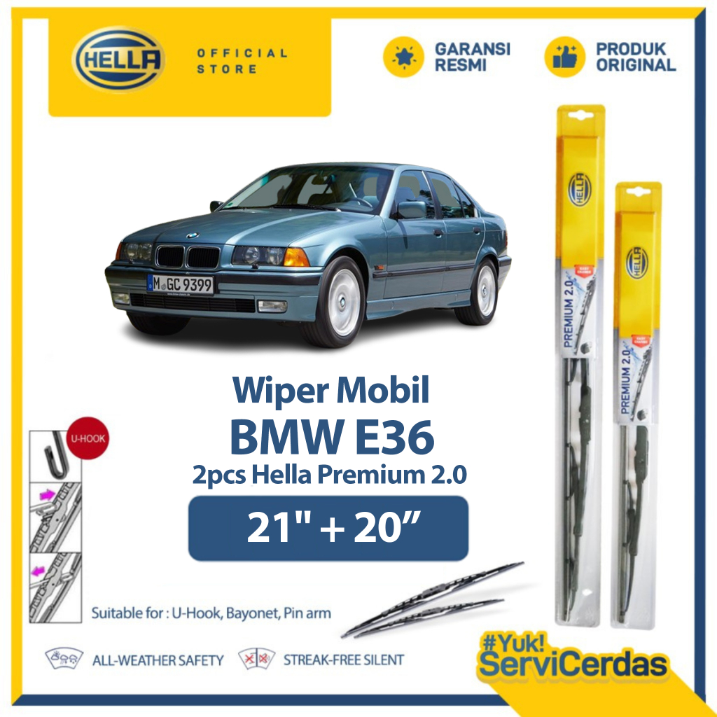Wiper Mobil BMW E36 21" + 20" (2pcs) - HELLA Premium 2.0
