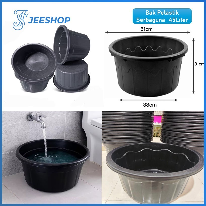Baskom Plastik Jumbo 45L Bak Air Besar Jumbo Tebal Anti Pecah Bak Cuci Baju Kotor