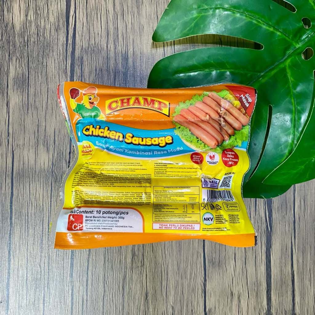 CHAMP SOSIS AYAM MADU 300gr isi 10pcs - Kheiza Frozen