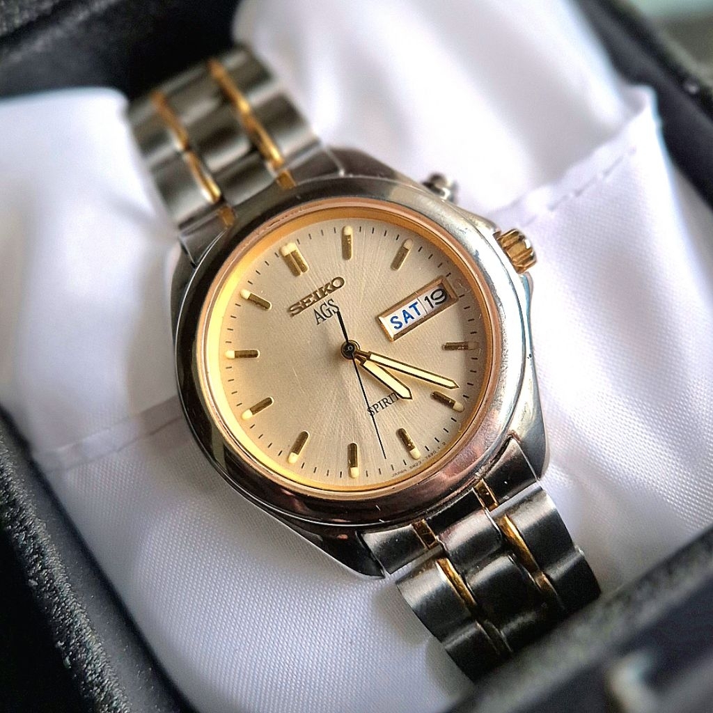 Seiko AGS Spirit Kinetic 5M23 Original | Jam Tangan Pria Seiko Vintage Langka Koleksi Ori