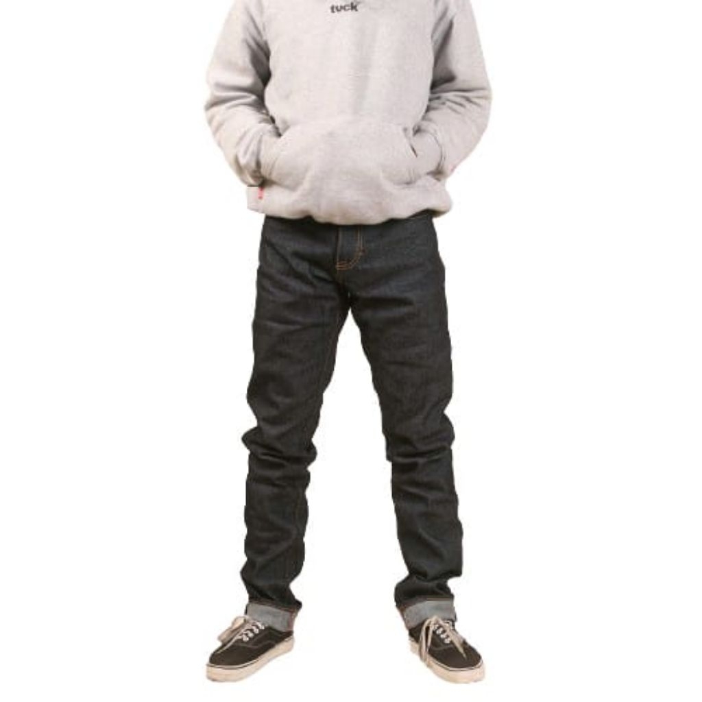 Celana Jeans Raw Denim 16oz Selvedge accent