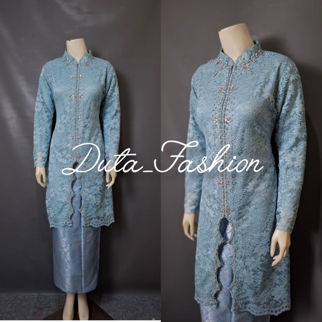 DISKON KEBAYA TUNIK BROKAT PAYET MUTIARA MODEL ZIGZAG / KEBAYA BROKAT / KEBAYA MODERN / KEBAYA TUNIK