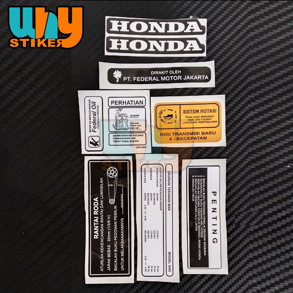 Stiker warning Honda | Stiker Detail Motor Honda | Warning Honda ASTREA GRAND PRIMA STAR LEGENDA