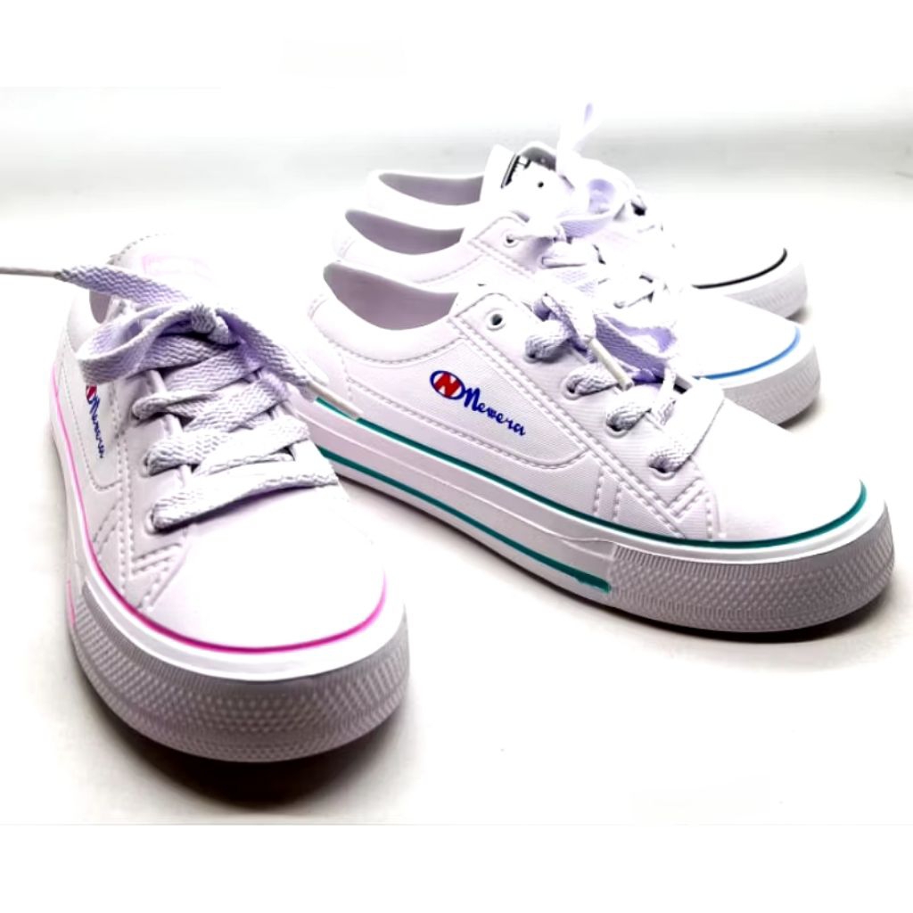 New era 9031-sepatu karet putih tali sepatu karet wanita