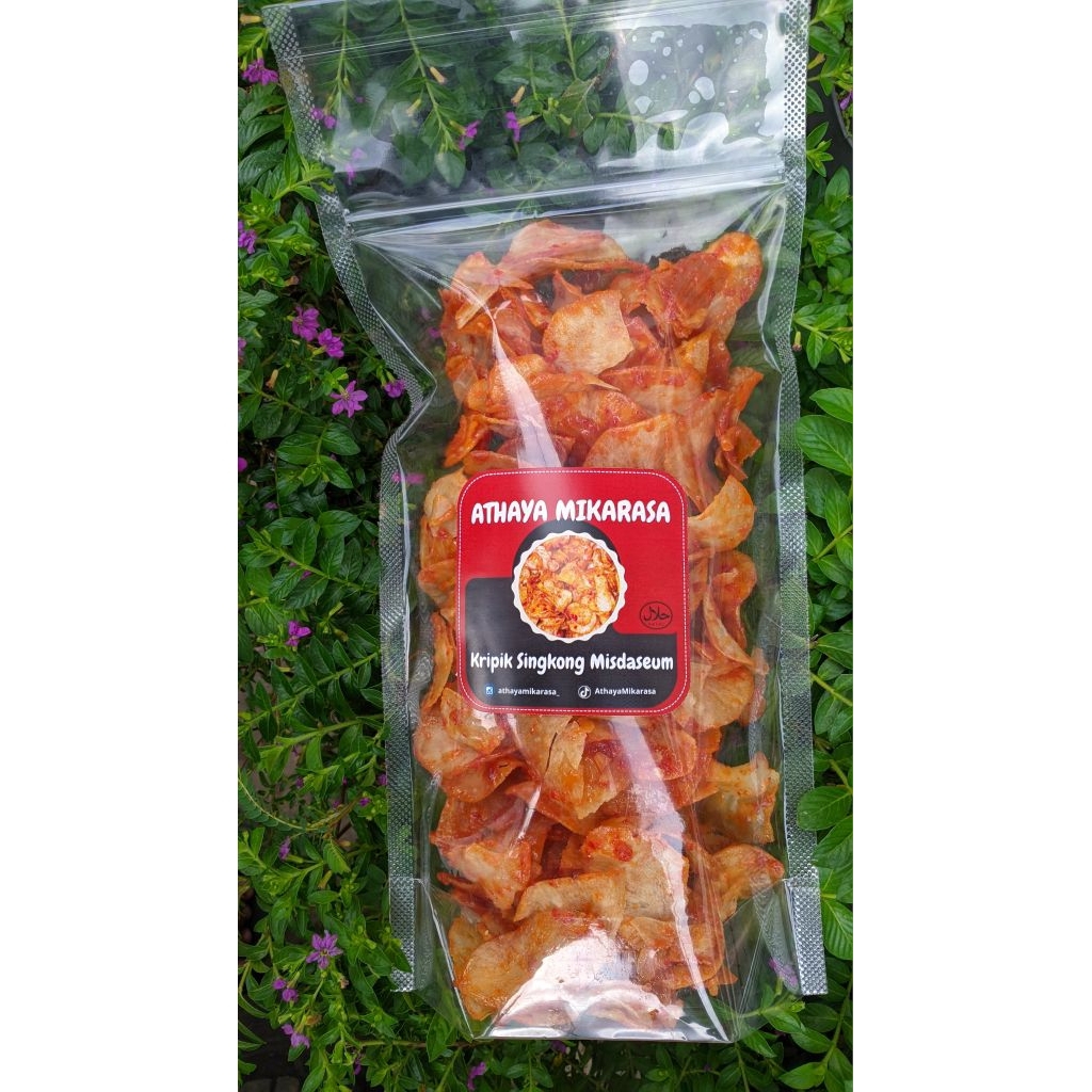 

Kripik Singkong Pedas Manis/Misdasem/bumbu rujak kemasan 500gr