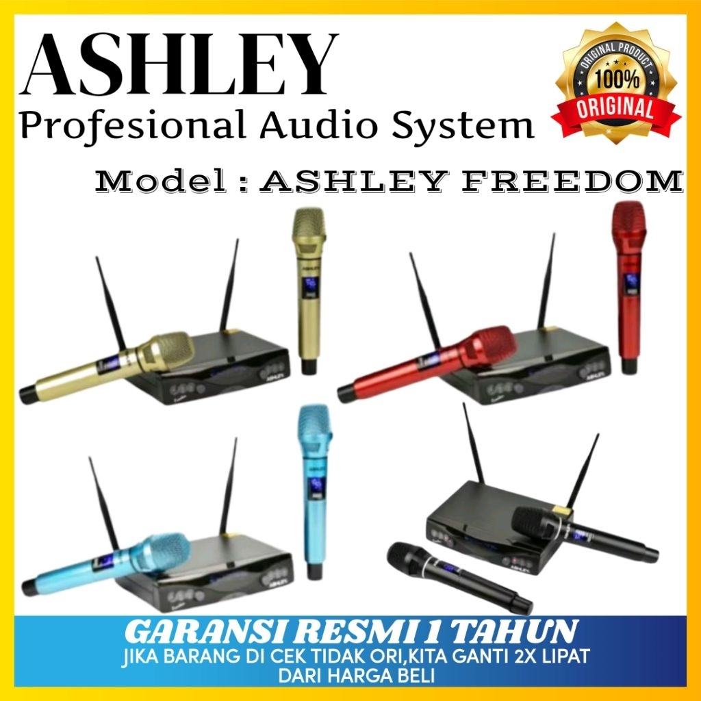 Mic wireless Ashley Freedom Original Mic Wireless Ashley Garansi resmi