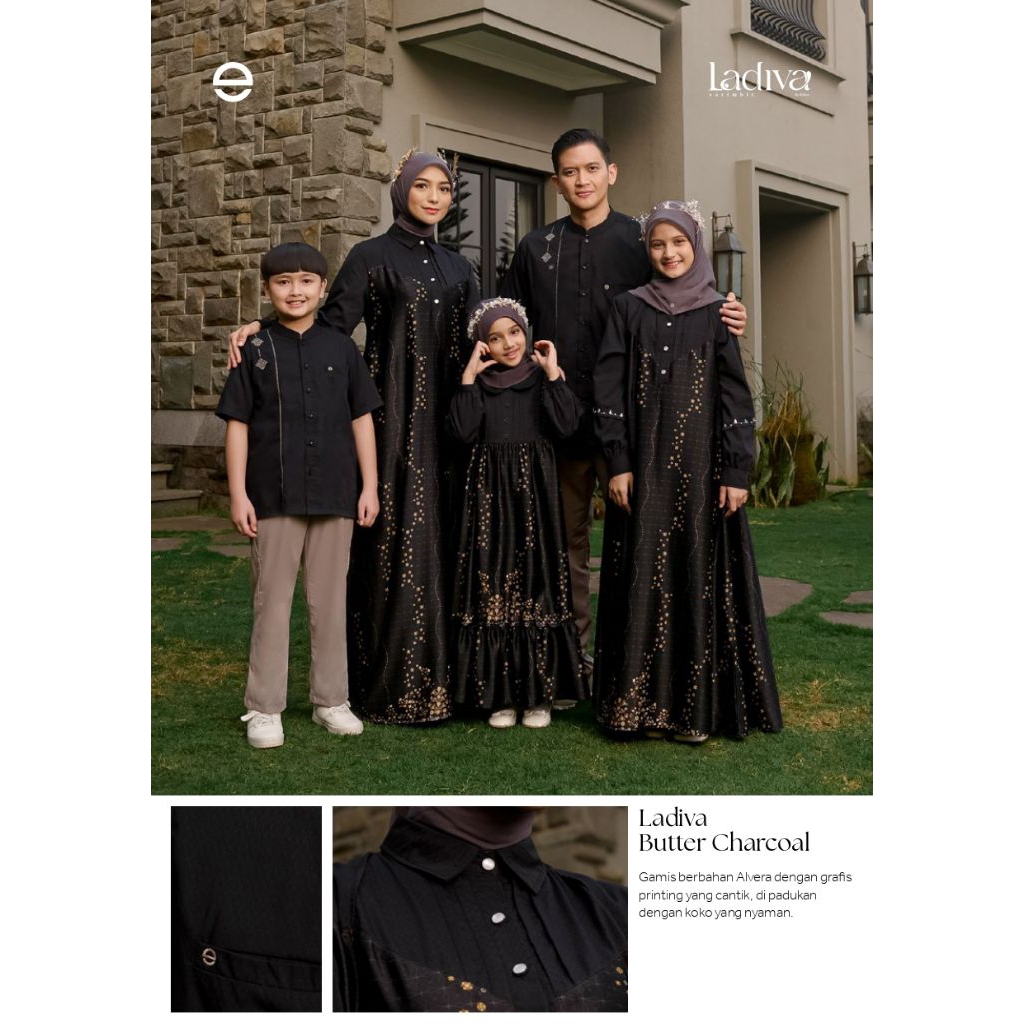 GAMIS LADIVA 35 BY ETHICA, GAMIS DEWASA SARIMBIT ELFA ETHICA LADIVA BUTTER CHARCOAL, GAMIS ETHICA HI