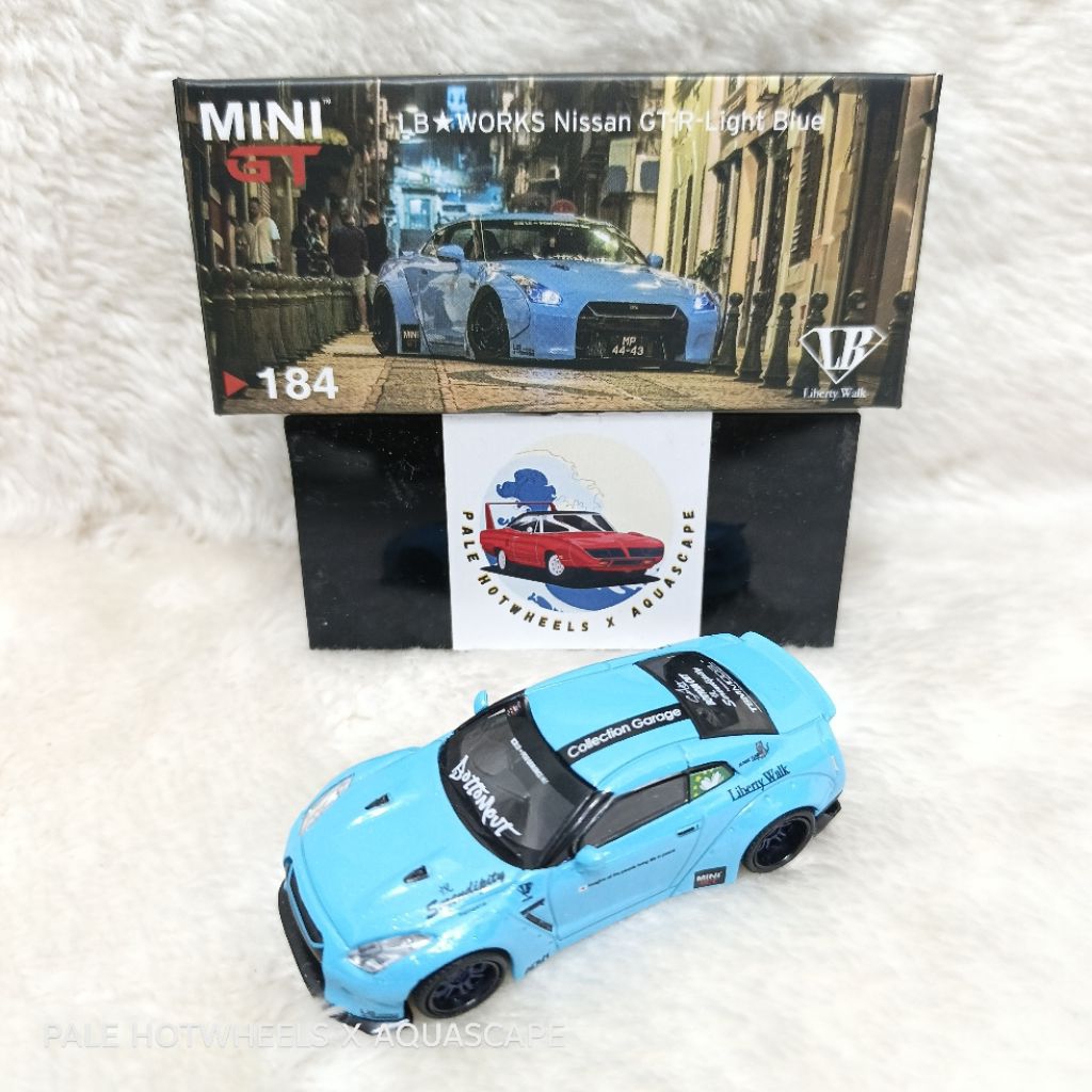 MINI GT LB WORKS NISSAN GTR R35 MACAU EXCLUSIVE TYPE 1 REARWING VER2 LIGHT BLUE COLLECTION GARAGE SP