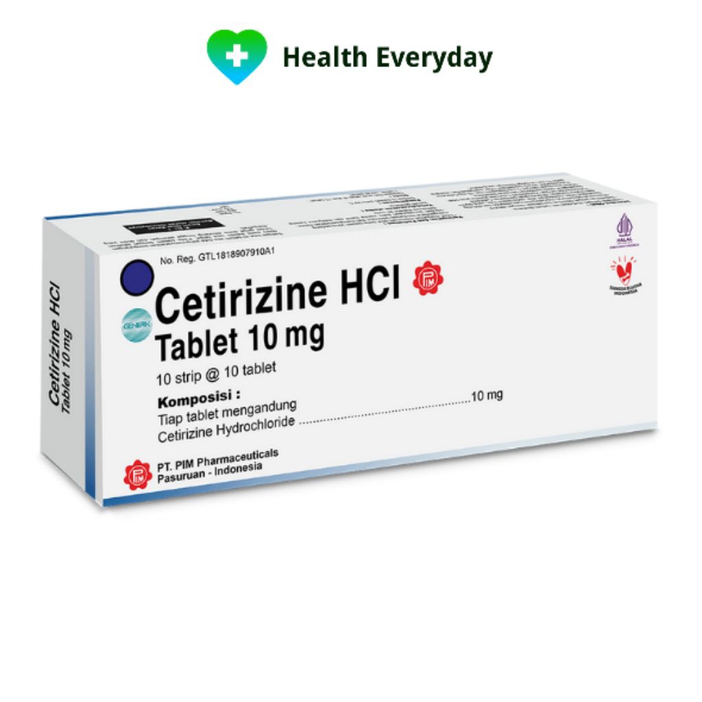 CETIRIZINE HCl Tablet 10mg isi 100s/Dus - PIM