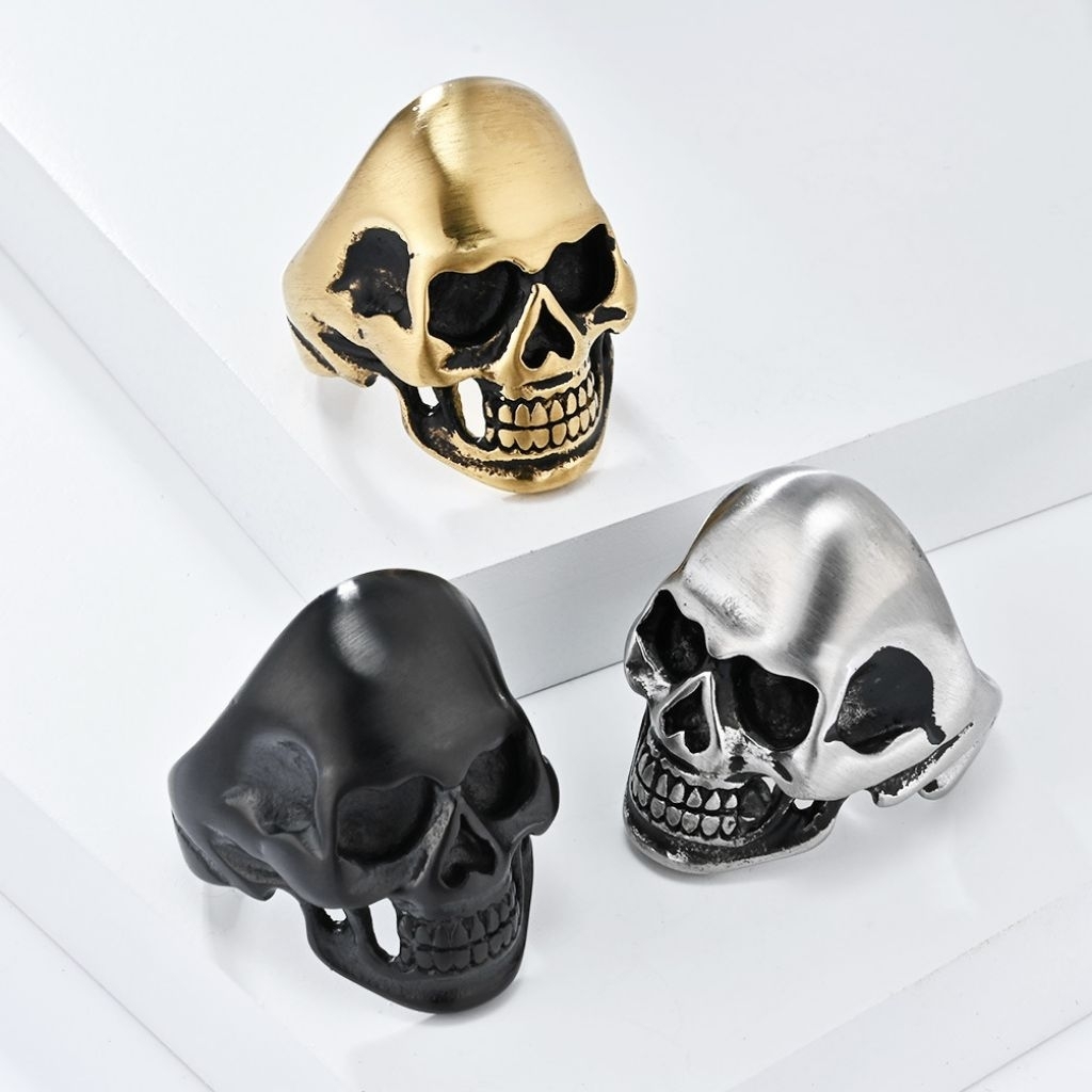 Cincin Titanium Ring Skull Vintage