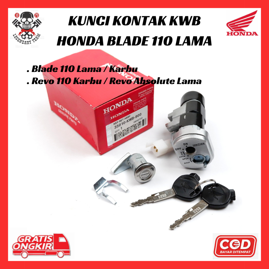 Kunci Kontak Ori Honda Blade 110 Lama / Karbu - Revo 110 Karbu - Revo Absolute Lama 35010-KWB-900