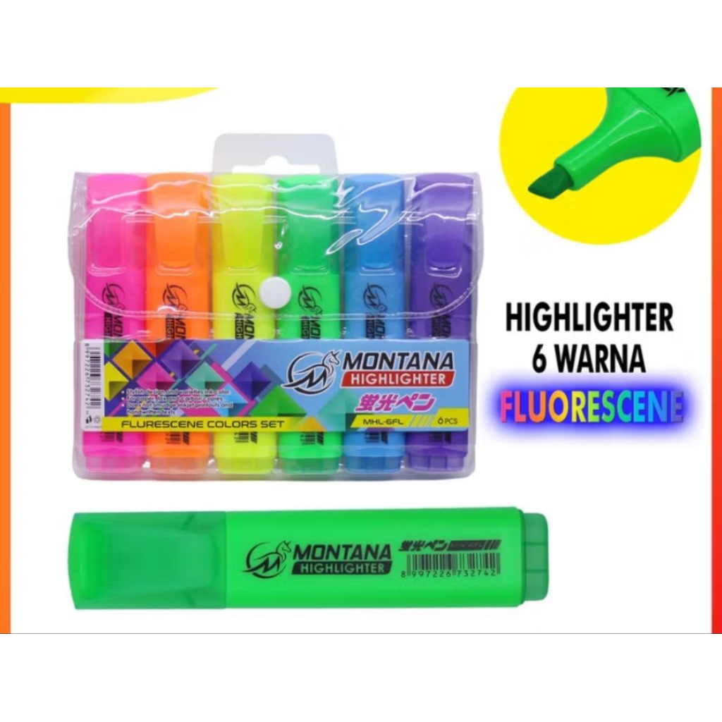 

Highlighter/pewarna/penanda Montana 6 wrn ( 1set/6wrn )