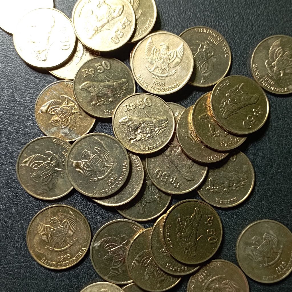50 rupiah komodo uang koin indonesia bekas asli