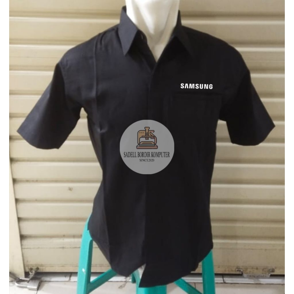 Kemeja SAMSUNG Kemeja Home Credit Samsung Hitam Lengan Pendek Pria