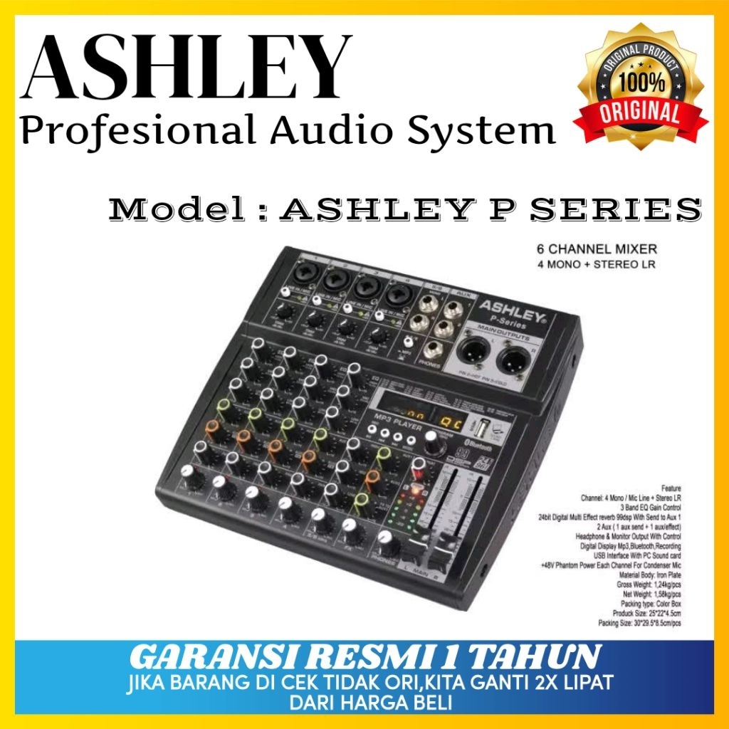 Mixer Ashley P Series Original Mixer Ashley 6 Channel Bluetooth
