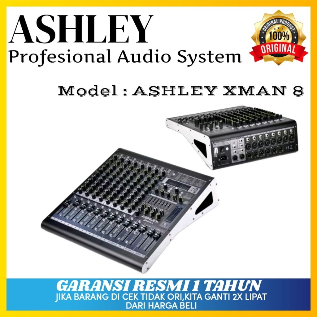 Mixer Ashley Xman 8 Original Mixer Ashley 8 Channel Bluetooth