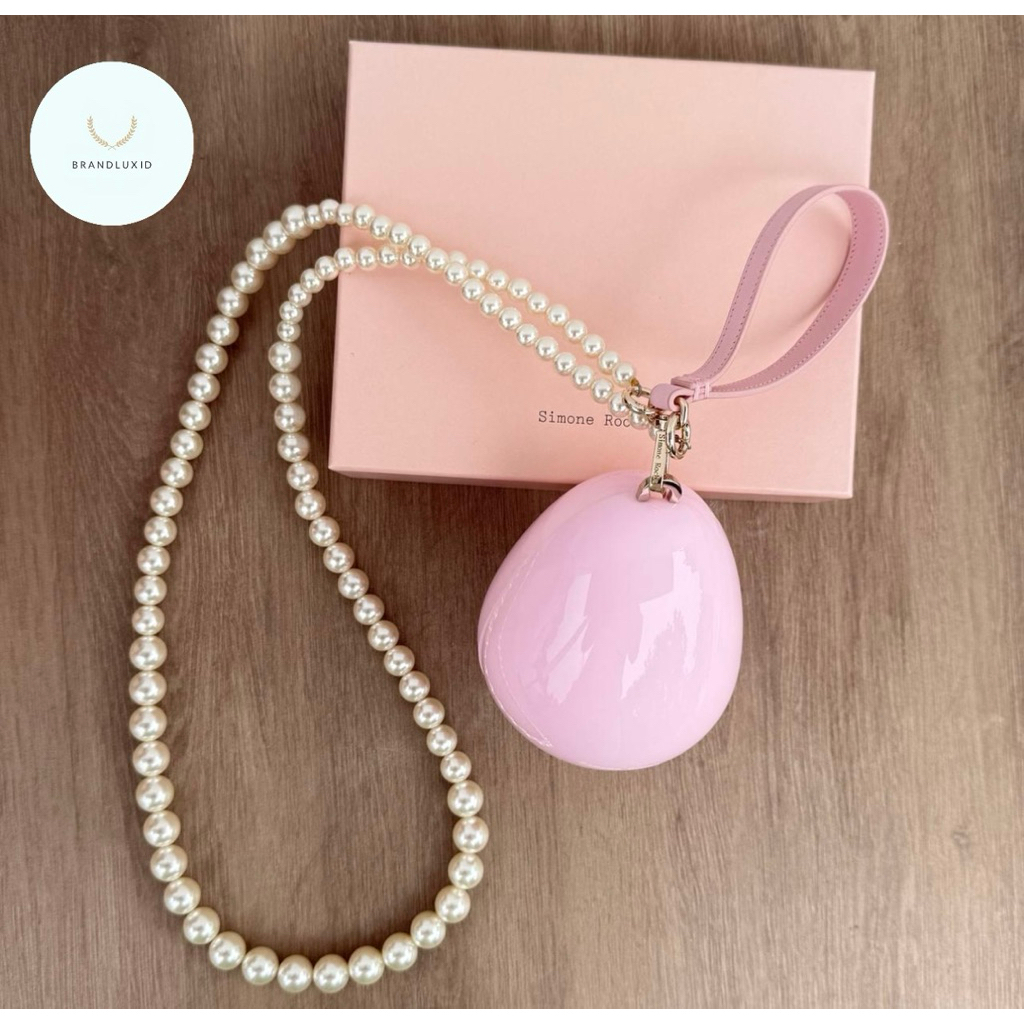 Simone rocha micro pearl egg bag in pink