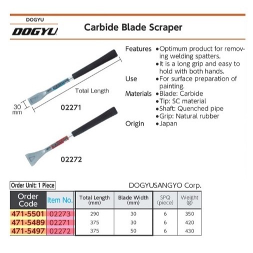 DOGYU Carbide-tipped Scraper Scraper 50mm 02272