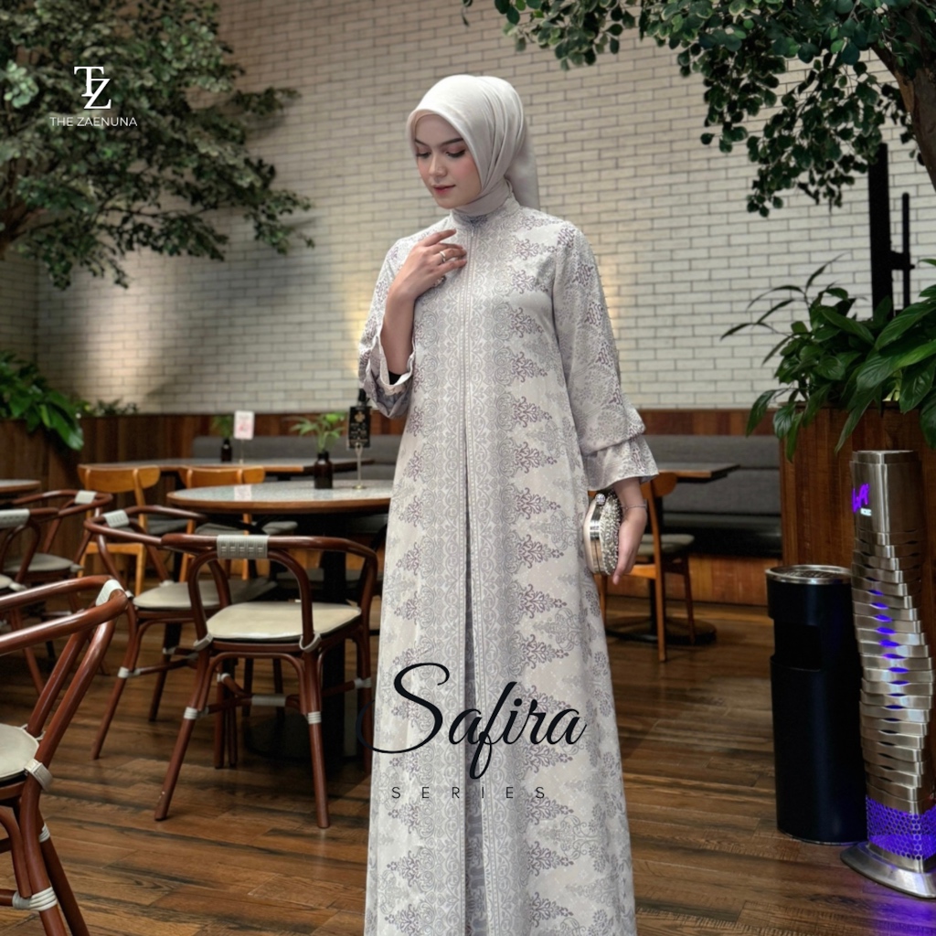 The Zaenuna | Safira Dress Gamis Wanita Mewah Motif Busui Terbaru Premium