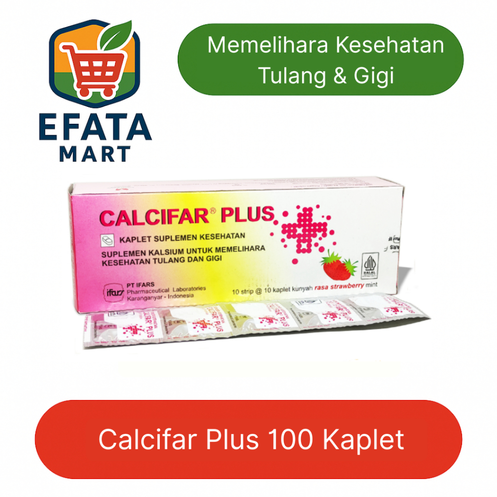 Calcifar Plus isi 100 Tablet Kunyah - Kalsium Ibu Hamil