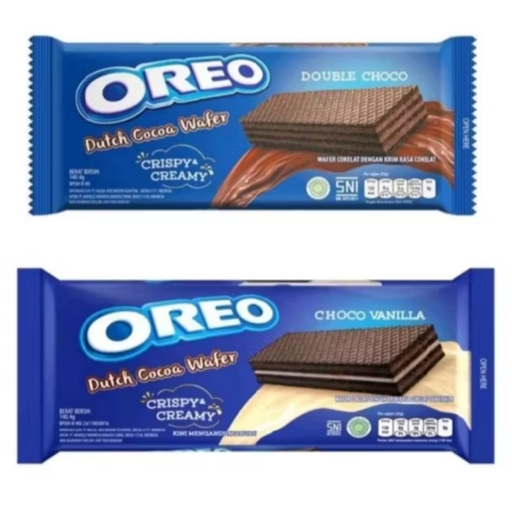 

Oreo Biskuit Vanilla / Double Choco Wafe Reguler 140.4g