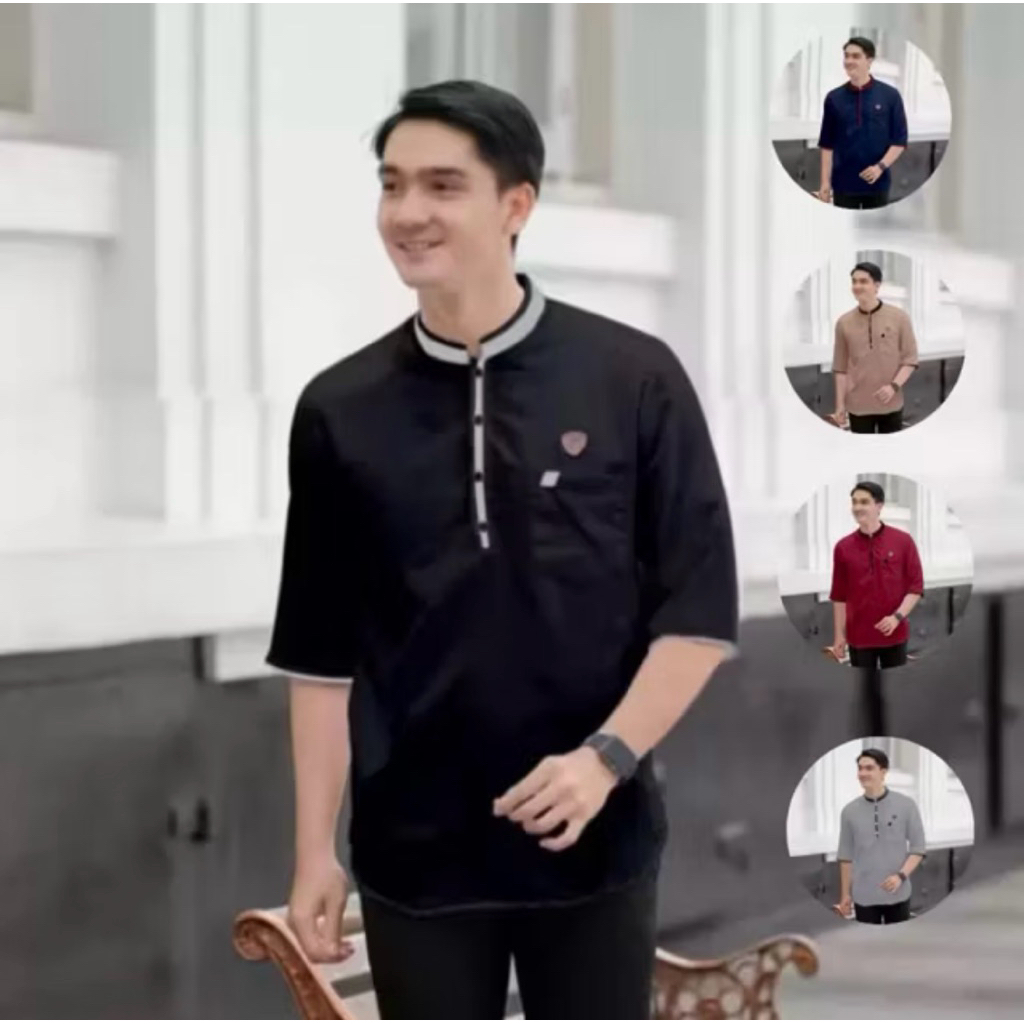 BAJU KOKO DEWASA | BAJU KOKO KURTA AGAM LENGAN 3/4 BAHAN KATUN