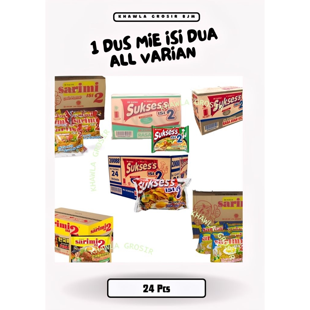 MIE INSTAN 1 DUS | SARIMI ISI 2 | SUKSESS ISI 2 - ISI 24 PCS - ALL VARIAN